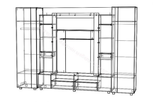Стенка "Галактика" (Регион 058) Дуб крафт золотой/Графит