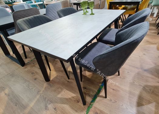 Стол Dikline HB120 хромикс белый/ опоры черные