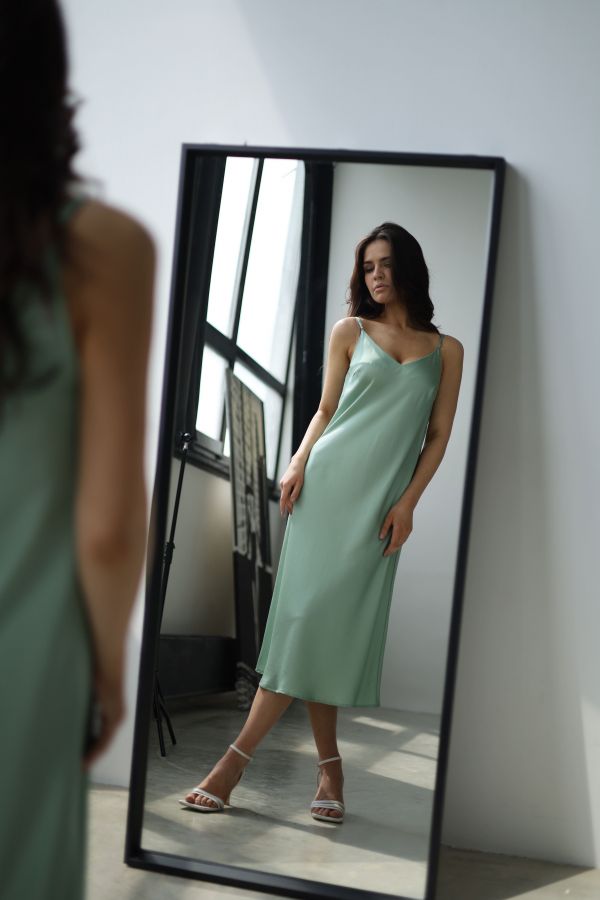 Платье комбинация Finezza из бамбука фисташка