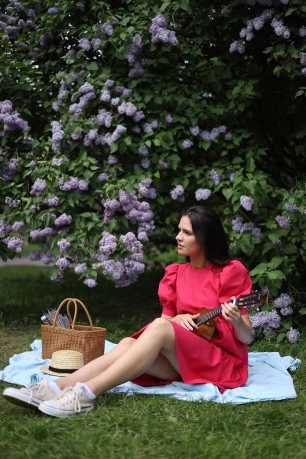 Платье Riva из хлопка розовое