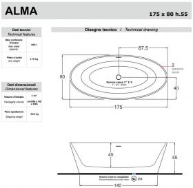 Отдельностоящая ванна Gruppo Treesse Alma 175х80 V015 ФОТО