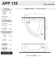 Гидромассажная ванна Gruppo Treesse App 135x135 V423 схема 2