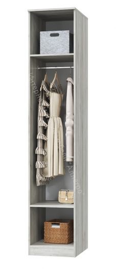 Шкаф для платья и белья 1 дв. "Лори" (Дуб серый/Белый)