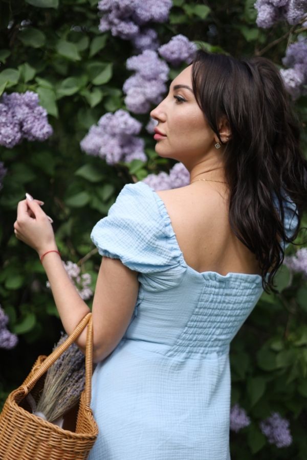 Платье Tenere из муслина голубое