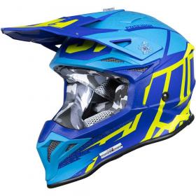 Just1 J39 Poseidon Fluo Yellow Blue шлем для мотокросса и эндуро