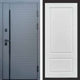 Входная дверь Termo-door SIMPLE Графит Марсель Белый Софт