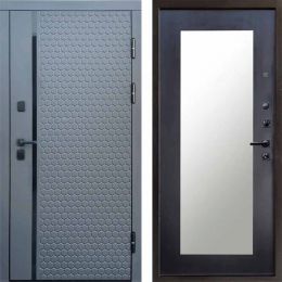 Входная дверь Termo-door SIMPLE Графит Зеркало Триумф венге