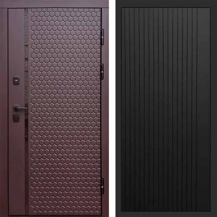 Входная дверь Termo-door SIMPLE Шоколад FLAT Черный Кварц