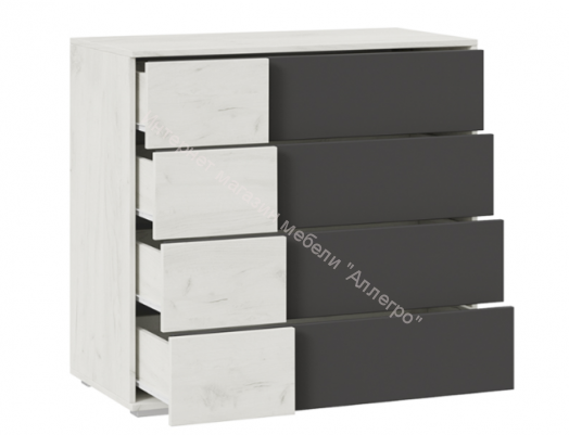Комод «Валери» (Дуб крафт белый/Антрацит)