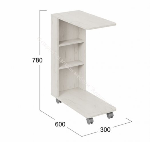 Стол журнальный тип 14 (Дуб крафт белый)