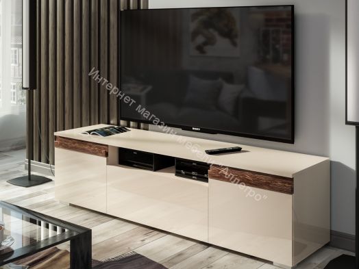 Тумба ТВ Исп.3 ПМ-311.12 (Бежевый глянец/Ясень глянец)