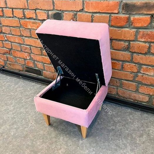 Банкетка Шарлиз, розовый/ножки дерево