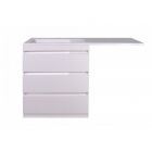 Тумба напольная Даллас 150, 3 ящика, белая, Style Line