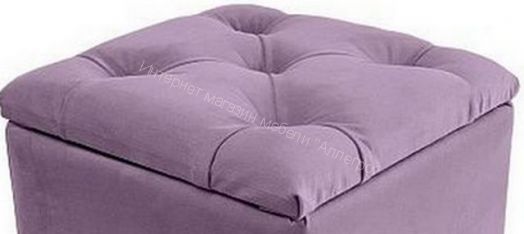 Пуф с каретной стяжкой, велюр фиолетовый