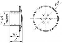 Форсунка аэромассажная Runvil 3/4" наружная