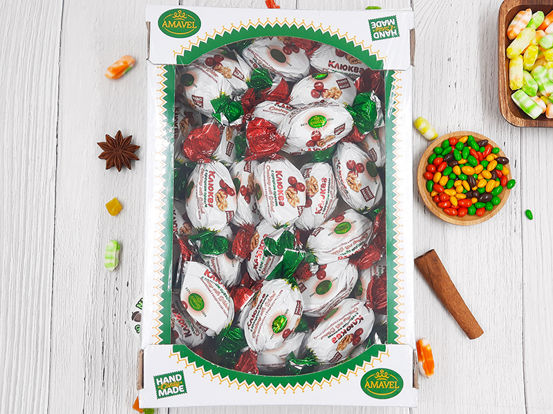 Конфеты "Клюква с грецким орехом" глазированные