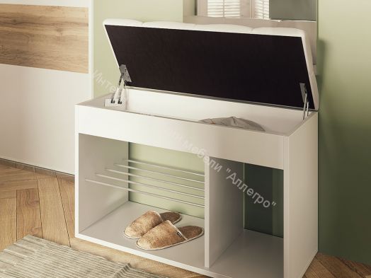 Обувница Вита, венге/экокожа бежевая