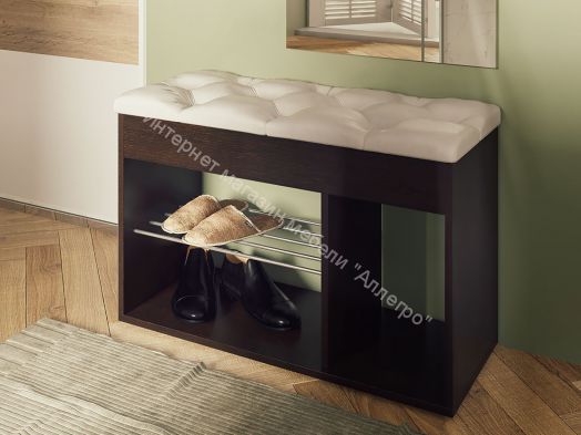 Обувница Вита, венге/экокожа бежевая