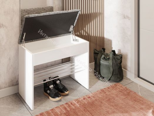 Обувница Лина, венге/рогожка серая