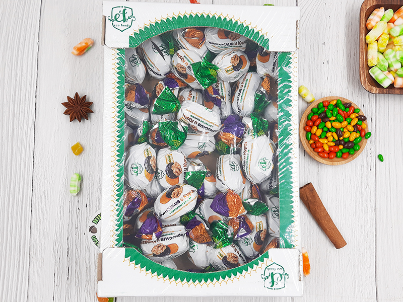 Конфеты "чернослив и курага с грецким орехом" глазированные