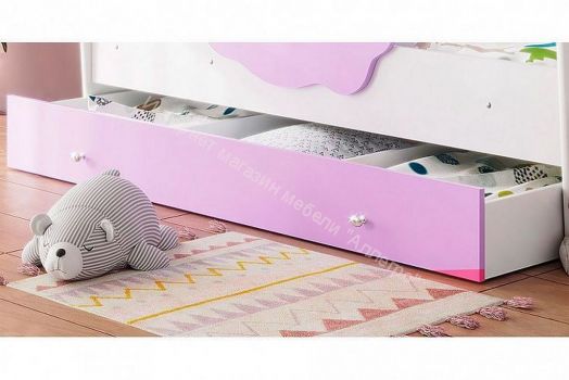 Кровать Тучка с бортиками, 800*1600, белый/ирис