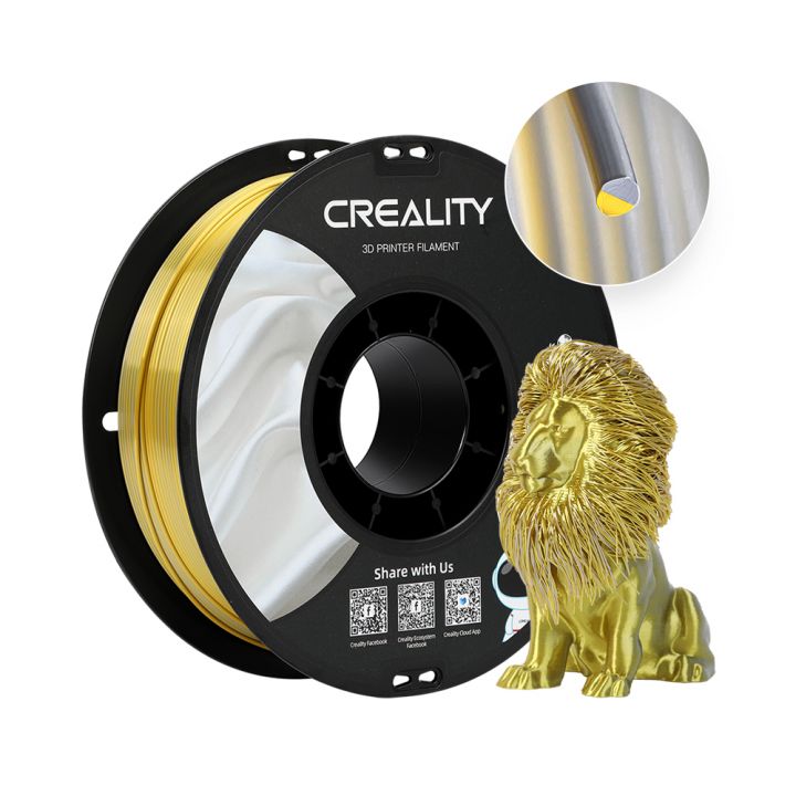 PLA Пластик для 3Д принтеров CREALITY CR-Silk 1.75mm 1кг Золотисто-серебристый