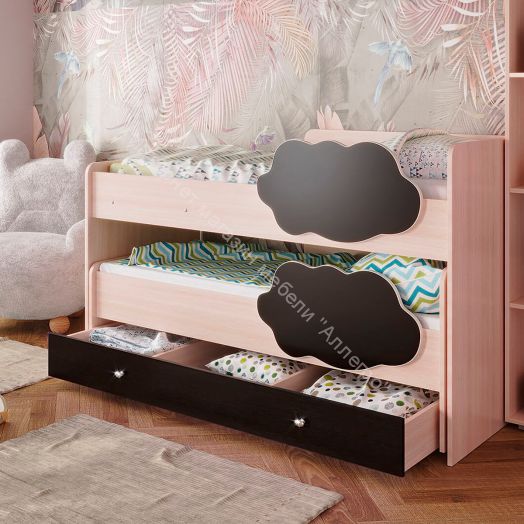 Ящик для кровати Соник, млечный дуб/венге