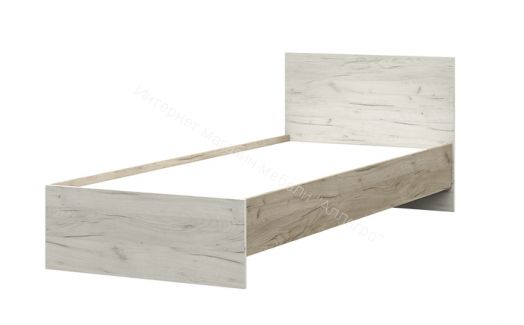 Кровать "Басса" (Бася) 0,9 КР 555 Дуб крафт белый/Дуб крафт серый