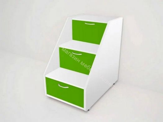 Кровать 2-х ярусная выкатная "Радуга" (Матрешка) 80х160 без ящика Белый, Лайм