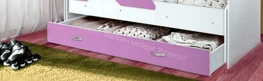 Ящик для кровати "Радуга" (Матрешка), белый/ирис