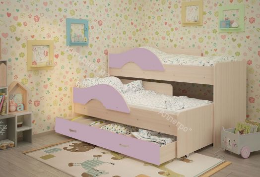 Ящик для кровати "Радуга" (Матрешка) 190 млечный дуб/ирис