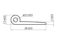 Р-образный профиль 28х7,3х3,3 мм - схема