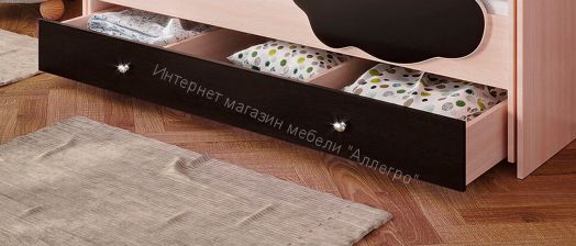 Ящик для кровати "Радуга" (Матрешка) 190 млечный дуб/венге