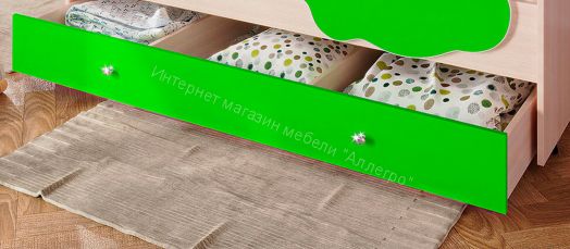 Ящик для кровати "Радуга" (Матрешка) 190 млечный дуб/лайм