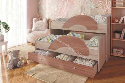 Ящик для кровати "Радуга" (Матрешка) 190 ясень шимо светлый/тёмный