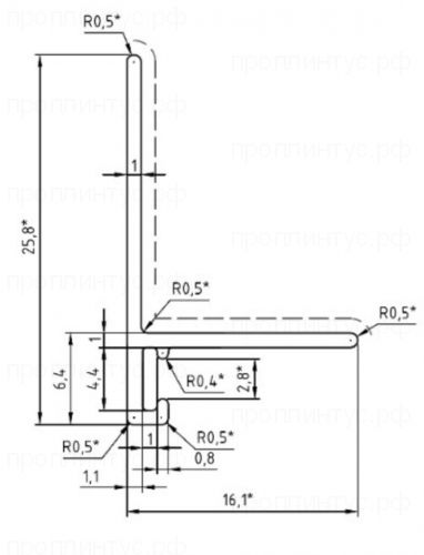 Щелевой плинтус L-образной формы Лайн Ликорн С-05.25.3 чёрный