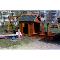 Домик дерево №7 с песочницей и качелями