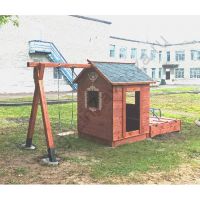 Домик дерево №7 с песочницей и качелями