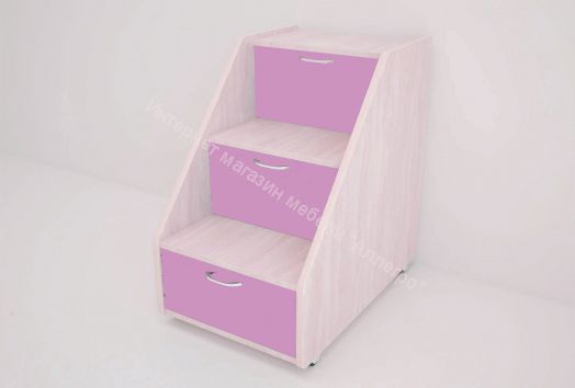 Лестница для кроватей "Радуга" (Матрешка), "Соник" млечный дуб/ирис