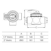 Кран V40-3 (E) трех позиционный 50 мм.