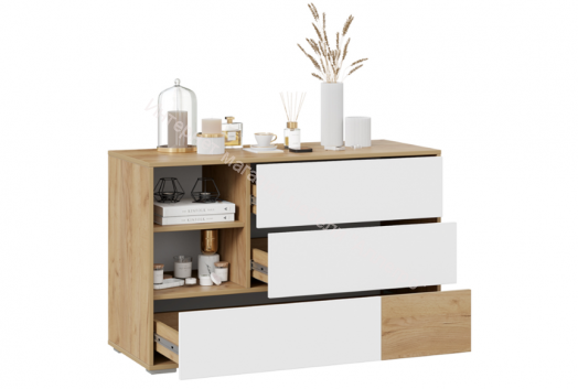 Комод "Монтерей" исп.2 (Дуб крафт золотой/Белый)