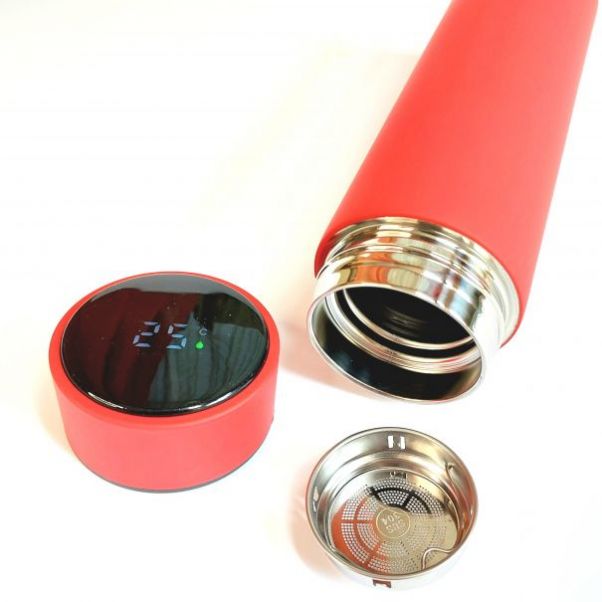 Термос Confident Soft Led красный