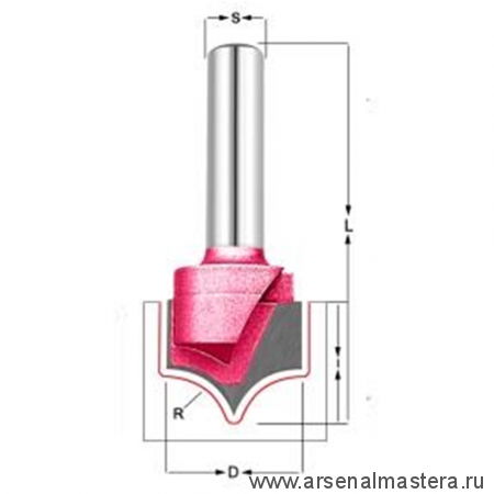 Новинка! Фреза скругление R 9.53 Z 2 D 19,05 x 15.88 x 59 S 12 PROCUT 225251P