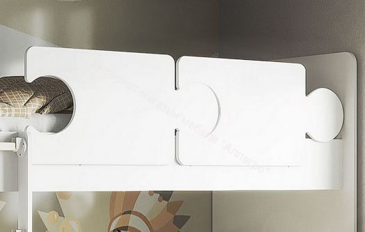 Кровать Мозаика 800*1900 на ламелях с ящиками и бортиками, белый/белый