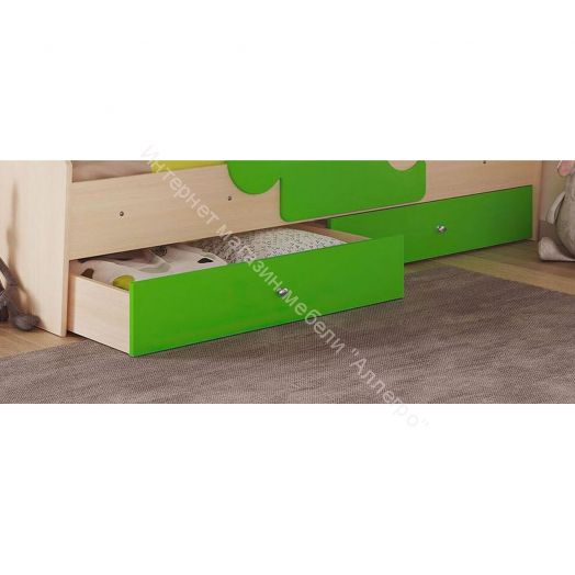 Ящики для кроватей "Мозаика", "Тетрис", "Мая", "Умка", "Сафари" (2 шт. в комплекте), Млечный дуб/Лайм