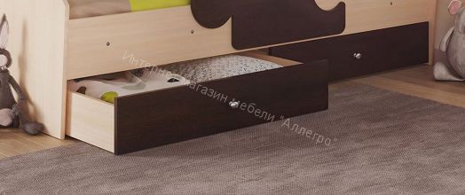 Ящики для кроватей "Мозаика", "Тетрис", "Мая", "Умка", "Сафари" (2 шт. в комплекте), Млечный дуб/Венге