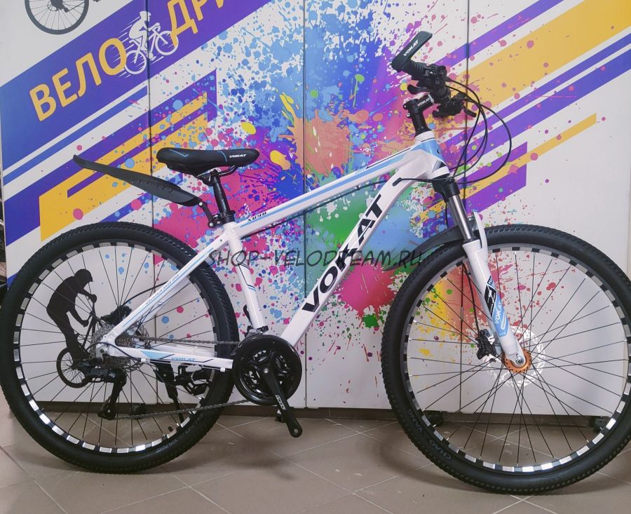 Велосипед 29" гидравлика Vokat алюминиевый бело голубой