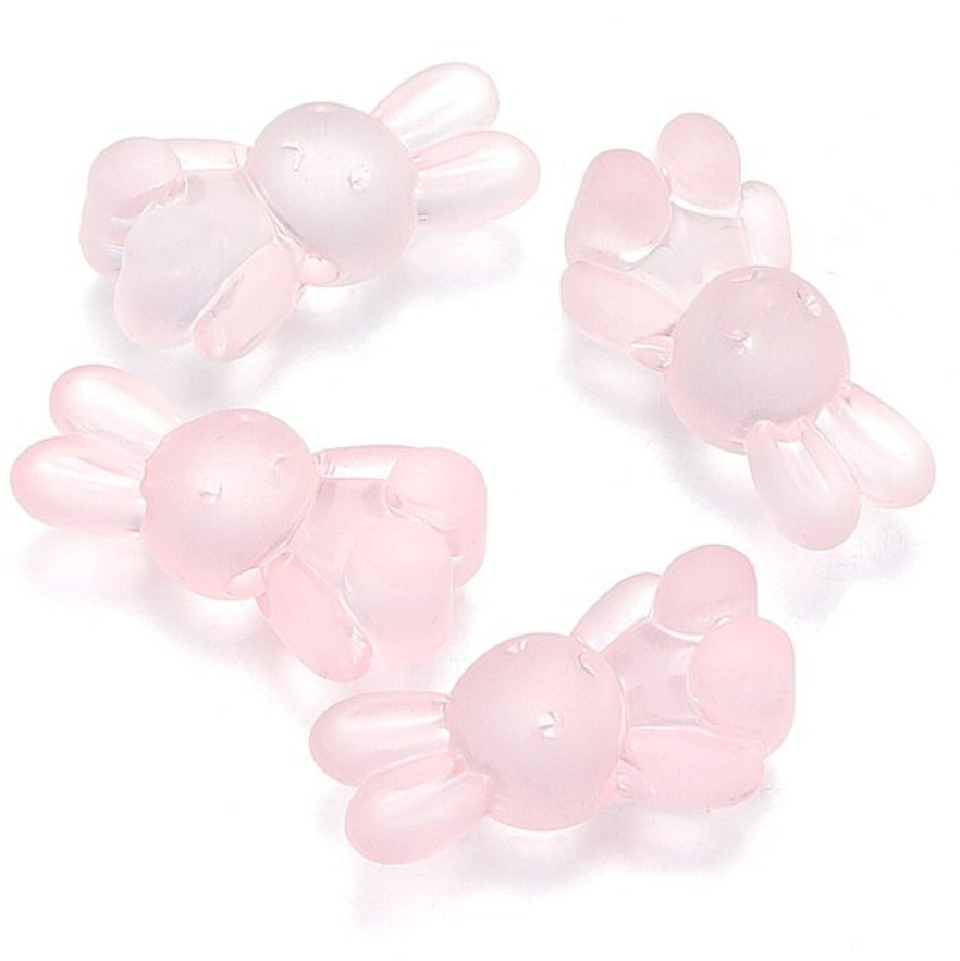 Бусины акриловые Кролик (Зайчик) 15 мм ПОЛУПРОЗРАЧНЫЙ Разные цвета поштучно (IYOE-B.1515)