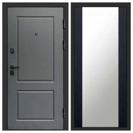 Входная дверь Termo-door Верона Грей Зеркало Черный Кварц+Тонировка