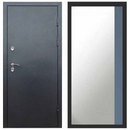 Входная дверь Termo-door Техно Графит Широкое Зеркало Фацет Грей Софт